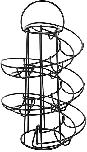 Huevera de hierro, soporte para dispensador de huevos, soporte para huevos en espiral para cocina, almacenamiento de huevos de metal para ahorrar espacio