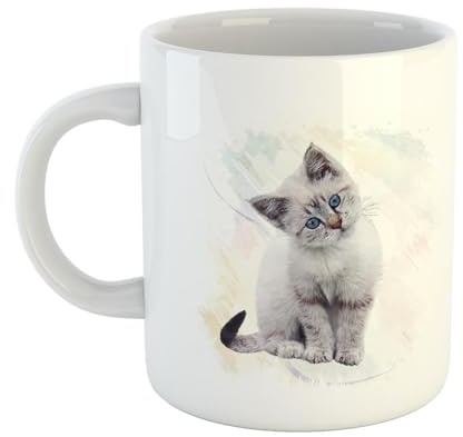 Hellweg Druckerei Huuraa Kaffeetasse Süße Katze Cat Kitty Geschenk Idee Keramik 330ml Kaffee-Becher mit Bild