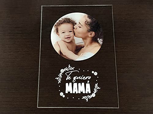 Oedim Placa Metacrilato Te Quiero Mamá Personalizado, Fabricado en Metacrilato 4mm, 19,5 x 28,2cm, Efecto Espejo