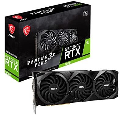 MSI Ventus GeForce RTX 3080 Carte Graphique 10 Go GDRR6X 320 Bits 19 Gbit/s PCI Express 4.0 (GeForce RTX 3080 Ventus 3X Plus 10G OC LHR)