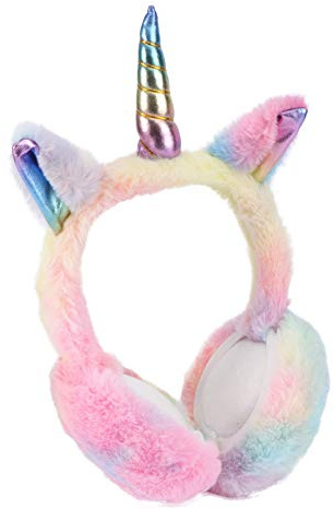 Unicorn Plush Ear Warmer Girls: Winter Ear Warmers Adjustable Winter Ear Muffs for Kids