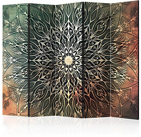 murando Akusticher Raumteiler i Mandala Foto Paravent 225x172 cm beidseitig auf Vlies-Leinwand Bedruckt Akustikschaum Trennwand Spanische Wand Sichtschutz Home Office Zen f-A-0662-z-c
