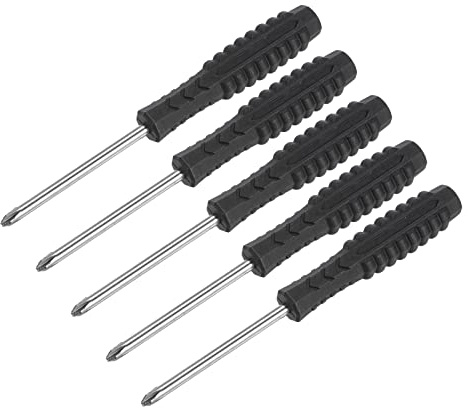 sourcing map Mini Phillips Screwdriver, 3.0mm Cross Head with Non-Slip Handle for Small Appliances, 5 Pcs