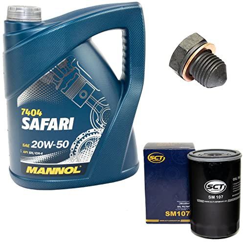 Motoröl Set 20W50 5 Liter + Ölfilter SM107 + Ölablassschraube 12281