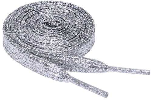 flintronic Glitzer Schnürsenkel, Strass Glitzer Flache Schnürsenkel, 120cm Lang und 10mm Breit, 1 Paar Bling Bling Schnürsenkel, für DIY Turnschuhe, Segeltuchschuhe, Seilschnürsenkel, Sneaker