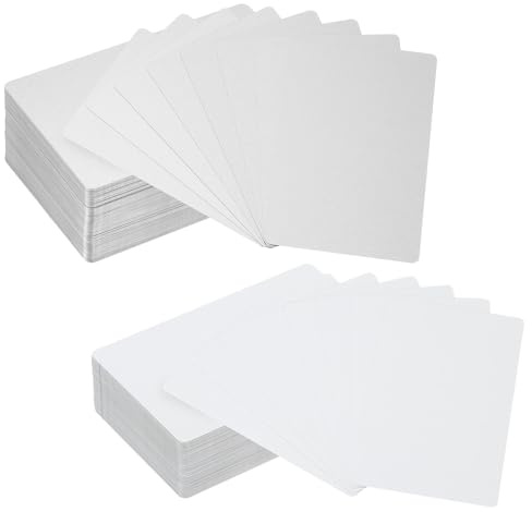 PATIKIL 100 Uds Tarjetas de Visita en Blanco de Metal para Sublimación 0,22 mm de Grosor 3,4X2,1 Aluminio Imprimibles Personalizables para Impresión DIY Blanco Plateado