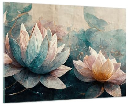 Moderno Quadro in Vetro 100x70 cm Stampe da Parete Botanica Fiori - 5976