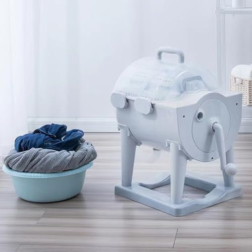 LBMED Handkurbelwaschmaschine,manuelle Wäschetrocknung Mit Abnehmbarer,um 360° Drehbarer Trommel, Schnelle Und EffizienteReinigung,beschädigt Die Kleidung Nicht,energiesparend,für Unterwäsche,Socken