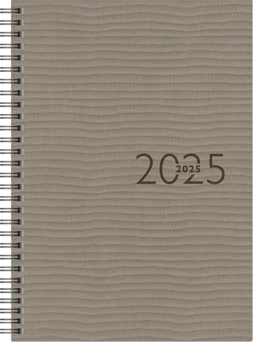 rido/idé bokkalender modell studioplan int. (2025), 2 sidor = 1 vecka, 168 × 240 mm, 160 sidor, konstläderomslag Tejo, grå