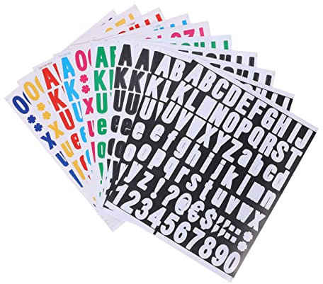 HOMSFOU 10 Blätter Buchstabenaufkleber Nummern- und Alphabetaufkleber Briefkasten aus Metall Sammelalbum Zahlenaufkleber Aufkleber mit Buchstaben des Alphabets Anzahl Post