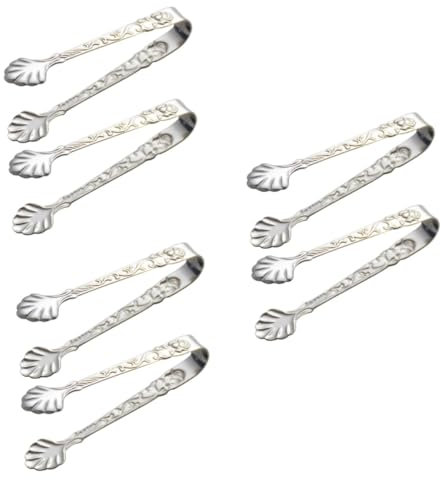 TOPBATHY 6 Stk Food-Clip eiswürfelzange küchenzange Party Mini Vintage- Zuckerwürfel Klemme aus Edelstahl Zuckerzange aus Edelstahl Multifunktion Vorspeise Gurkenclip Snack