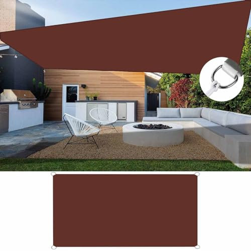 Sonnensegel Wasserdicht Rechteckig 7 x 8.5 m PES Polyester mit UV Schutz Sonnensegel Nach Maß Ohne Bohren Sonnendach für Außenbereich,Garten, Weinrot