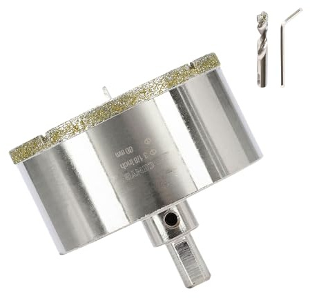 3-1/8 Inch 80mm Tile Hole Cutter Drill Bit Diamond Metal Hole Saw with Center Pilot Drill – Diamond-Coated for Marble, Granite, Ceramics, Porcelain Tiles, Glass
