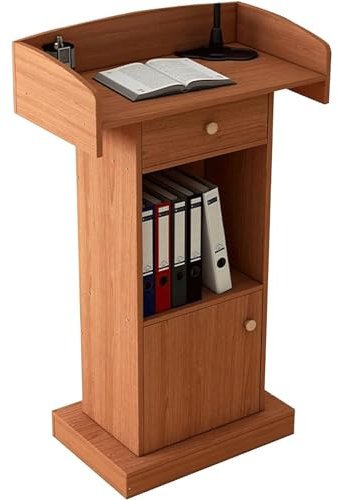 WOYZDQ Stehpult Hölzernes Podium, Schreibtisch, Kanzel, Moderne Kanzeln, Rednerpulte mit offenem Stauraum und Schubladenkonferenz für Kirchen, Büro, Klassenzimmer Pult