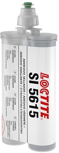 LOCTITE SI 5615 Silicone neutro bicomponente, Nero, 1 cartuccia x 400ml | Ottima adesione su vetro e metalli, Resistente al calore, Polimerizzazione rapida e uniforme, Uso industriale