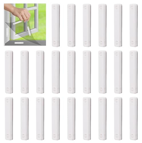 UFURMATE Imán autoadhesivo para ventana, 24 unidades, mosquitera magnética, clips de fijación para mosquitera (blanco)