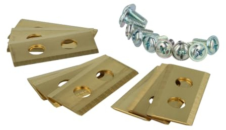 vhbw 9x Lama di ricambio compatibile con Kress Mission KR113, KR121E, KR120E, KR122E tagliaerba - oro, in acciaio (rivestito in titanio)