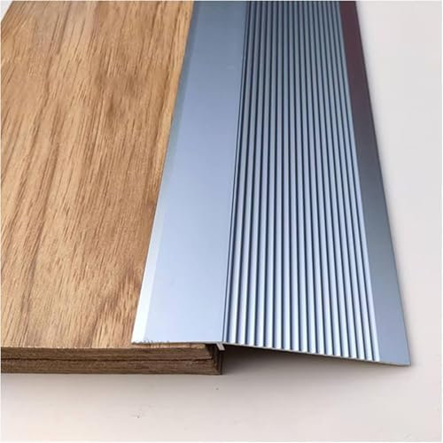 Aluminium-Boden-Übergangsstreifen für unebene Böden, Grau, Bodenbelag, Reduzierleiste, Abdeckleiste für Holz, Vinyl, Laminat, 10 cm breit, 115 cm