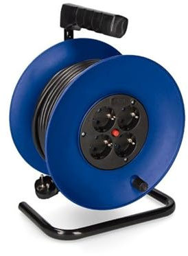 Enrollacables 50mts 3x1.5mm 16A, resistente y flexible, ideal para organizar y proteger cables en espacios interiores y exteriores.