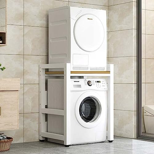 Meuble de rangement pour machine à laver avec kit d'empilage pour lave-linge et sèche-linge, étagère de rangement pour salle de bain, cuisine, balcon, 3 capacités de charge