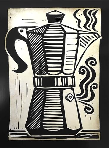 KUSTOM ART Dekoratives Poster für die Wand Serie Zeichnungen Retro Vintage Moka Raucher Kunstdruck auf beschichtetem Papier 40 x 30 cm ohne Rahmen