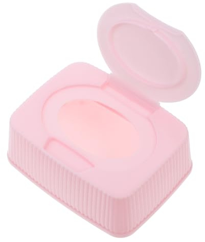 TOPBATHY Feuchttücherbox mit Klappdeckel Tragbarer Pp Aufbewahrungsbehälter für Babyfeuchttücher Rosa für Kinderzimmer und Büro Kasten für Feuchtes Toilettenpapier Klein