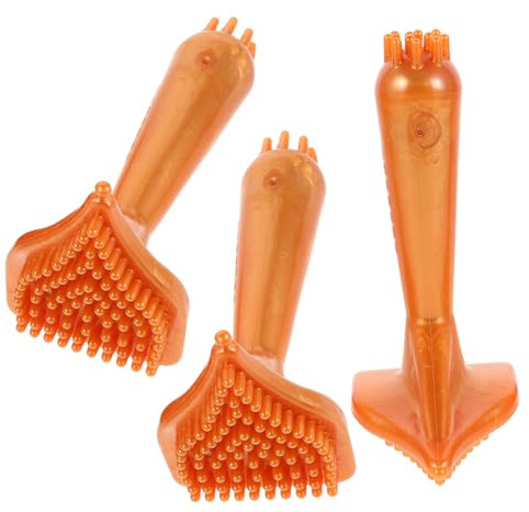 3 Stück Meridian Massagebürste aus Kunststoff für Zuhause und Salon | Orange, Leicht zu Reinigen, Massiert und Schabt, für Ganzkörperpflege und Tägliche Anwendung