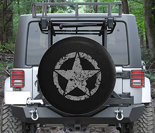 Autoreifen Schutzhülle Oscar Mike Ww2 Vintage Militärstern Reifenhülle Prämie Tire Cover Schmutzfest Reifencover Für Viele Fahrzeug Anhänger Truck 17 inch