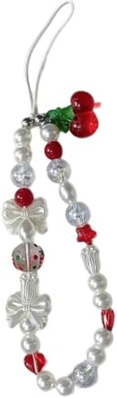 AIRHSKWI Cordino da polso per fotocamera con perline e perle, adatto per decorare fotocamere digitali e telefoni, Acciaio legato/piuma/panno