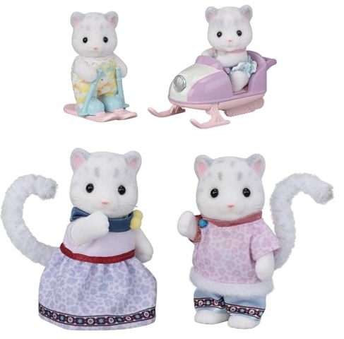 Sylvanian Families - 5814 Schneeleoparden Familie, Spielset mit Tierfigur, samtige Tierfiguren, Leoparden, Spielzeug für Kinder ab 3 Jahren