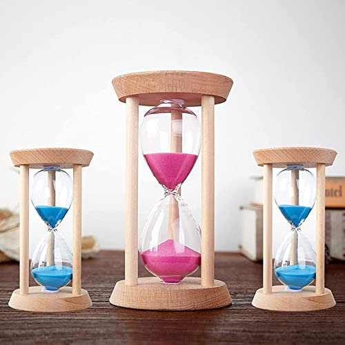 BDSHGRDH minuteur de Sable， 3 Pieces of Hourglas,Color Anti Falling Sand Clock,Kitchen Cooking,Children's Learning,Decorative Ornaments(3pcs,(5+10+30) Minutes)
