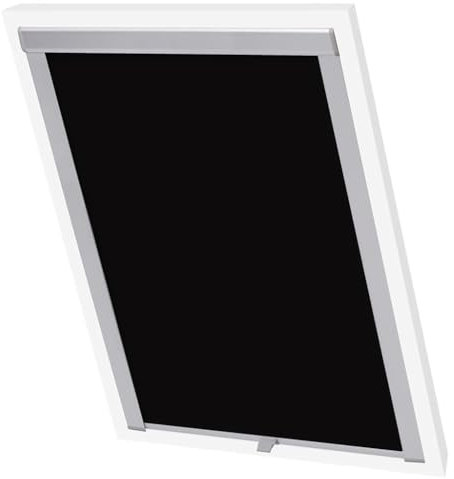 Verdunkelungsrollo Schwarz MK06 - Verdunkelungsstoff mit Aluminiumrahmen, perfekt für Schlafzimmer, lichtdicht & langlebig, ideal für erholsamen Schlaf