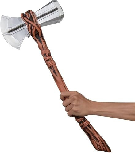 Auténtico martillo de hacha vikinga, cabeza de acero al carbono forjado a mano, mango de madera de fresno, ideal para cosplay, recreación y coleccionistas, plateado y marrón