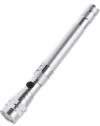 DECOMELODY Outil de Ramassage Magnétique avec Lampe LED Intégrée Manche Extensible Inoxydable Compact et Portable pour Mécanicien et Bricolage