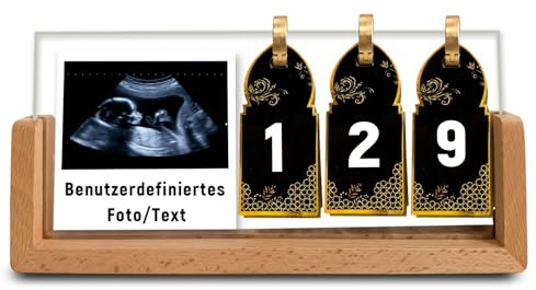 Personalisierung Baby Bilderrahmen Sonogramm Bilderrahmen mit Baby Countdown Wochen für Werdende Mütter schwangerschaft chwangerschaftskalender Countdown Wochen geschenk (Ultraschall - Fotorahmen)