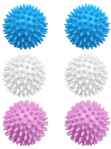 GNALIA Atrapa Pelos Lavadora - 6 Unidades (6 Cm) - Bolas Secadora Reutilizables Blanco/Azul/Rosa - Para Lavado Y Secado Eficiente