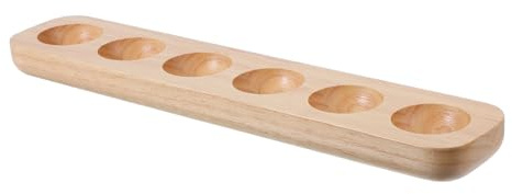 DECORNIJIA Porta Uova in Legno Solido Scomparti Supporto Stabile per Uova Fresche da Cucina e Frigorifero Organizer Decorativo per Contatore e Tavola