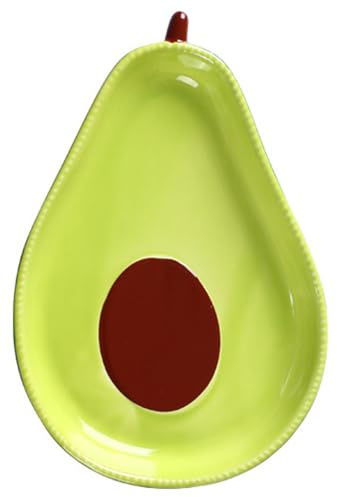 Repose-cuillère en céramique-6.5 pouces, petit repose-cuillère décoratif créatif en forme d'avocat mignon pour comptoir de cuisine à domicile