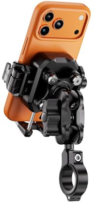 Kewig Motorcycle Phone Mount with Vibration Dampener [Anti-Theft] [Camera Friendly] Bike Phone Holder Handlebar Cradle for Bicycle Scooter ATV, Adjustable Size Fit for 5.4-7.2 Cellphone