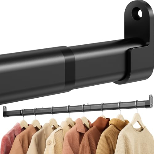 Mavivegue Kleiderstange Schrank, 42-100cm Oval Kleiderstange Ausziehbar | Kleiderstange Wandmontage 28mm für Schrank, Kleiderschrank, Waschküchen