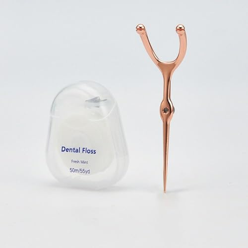 Filo interdentale da 50 m, riutilizzabile, in acciaio inox, set di stuzzicadenti portatile, strumento per la pulizia dei denti e detergente interdentale per viaggi e uso domestico (stile 3)