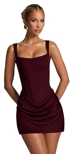 Abito da donna in raso con spalline sottili per ritorno a casa, aderente, corto, corsetto da ballo, mini abito da cocktail da donna per adolescenti, Viola, S