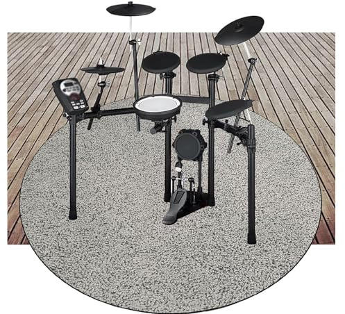 Schlagzeugteppich Rutschfest Schalldicht Drum Teppich Matte Innen und Außen, Rund Elektronisches Jazz Schlagzeug Kit für Bass Snare Drum, Schallschutz Akustik Teppich Schallschutzteppich 130 cm