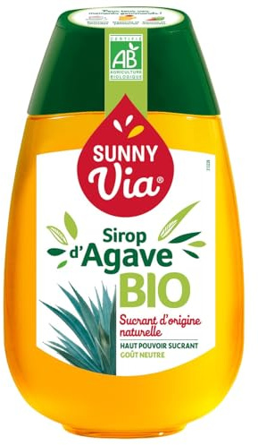 SUNNY VIA - Sirop d'Agave Bio - Indice Glycémique Faible - le flacon de 500g - Le Lot De 4