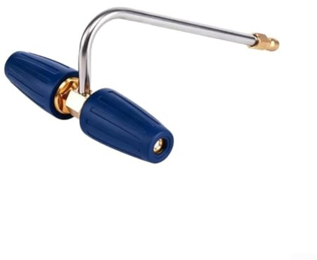 Nettoyeur de gouttière rotatif en laiton pour nettoyeur haute pression, double buse turbo, gouttière haute pression pour le nettoyage du pistolet à feuilles, accessoire de chasse d'eau compatible avec