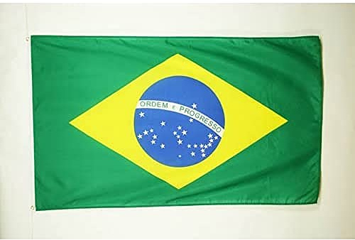 AZ FLAG - Drapeau Brésil - 150x90 cm - Drapeau Brésilien En Satin Avec Oeillets Métaliques Intégrés - Pavillon 110 g