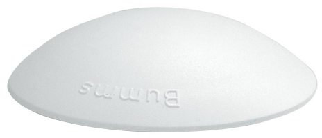 HKB ® 5 Stück BUMMS Türstopper, Türpuffer, Ø 60 mm Höhe: 15 mm, weiss, aus Kunststoff, mit Klebefläche, Originalprodukt von Hersteller Hansi Siebert, Artikel-Nr. 50356