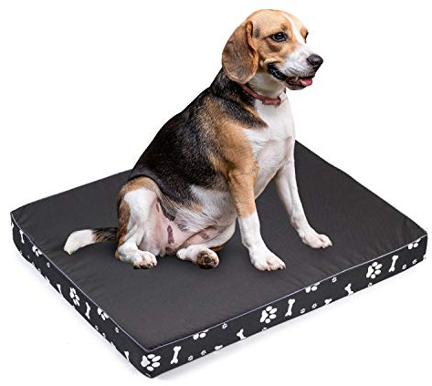 BOUTIQUE ZOO Hundematratze für Hunde | XL: 120 x 100 x 6 cm | Hundesofa Hundekissen Hundematte für groß und klein | Codurastoff | Elegant | Waschbar | Farbe: Schwarz mit Muster