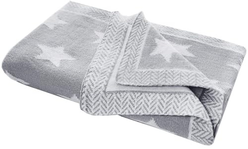 Bio Babydecke 100% Bio-Baumwolle (kbA) GOTS zertifiziert, Sterne Grau, 80 x 100 cm