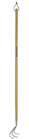 Kent & Stowe Langstiel 3 Zinken-Grubber – Garten-Grubber aus Edelstahl, zum Aufbrechen von Böden, Gartenkralle mit Stiel aus Eschenholz, Länge: 160 cm